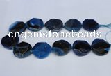 CNG1337 15.5 inches 32*35mm faceted freeform agate beads