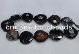 CNG1338 15.5 inches 32*35mm faceted freeform agate beads