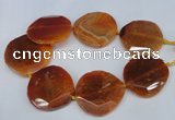 CNG1347 15.5 inches 52*55mm faceted freeform agate beads