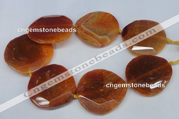 CNG1347 15.5 inches 52*55mm faceted freeform agate beads