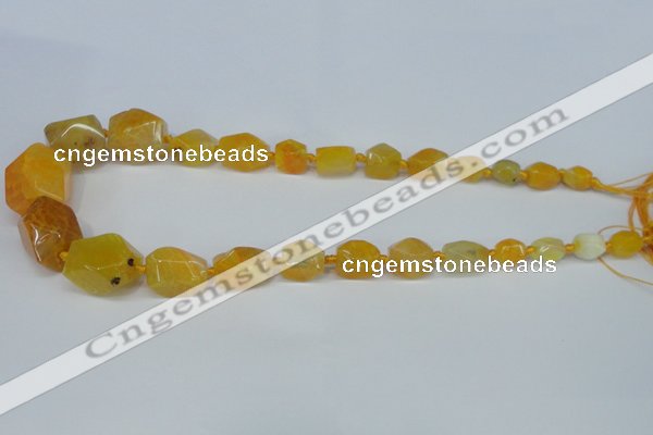 CNG1355 15.5 inches 8*10mm - 20*25mm faceted nuggets agate beads