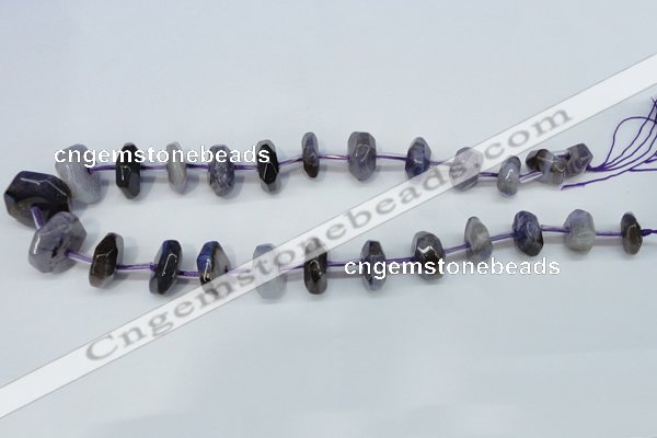 CNG1377 15.5 inches 8*14mm - 10*30mm faceted nuggets agate beads