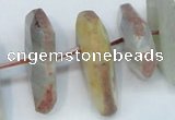 CNG1382 15.5 inches 10*25mm - 40*55mm faceted freeform agate beads