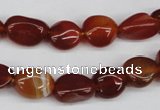 CNG14 15.5 inches 9*14mm nuggets red agate gemstone beads