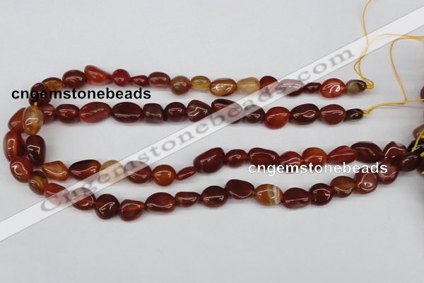 CNG14 15.5 inches 9*14mm nuggets red agate gemstone beads