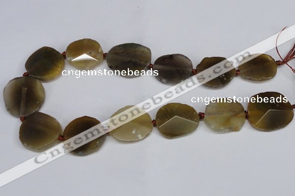 CNG1408 15.5 inches 20*25mm - 30*35mm faceted freeform agate beads