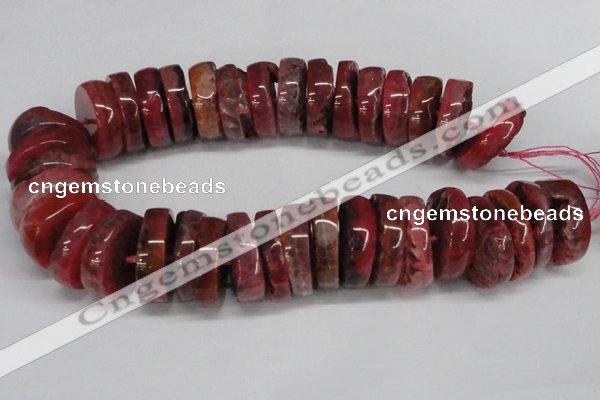 CNG1460 15.5 inches 10*30mm - 12*30mm nuggets agate gemstone beads