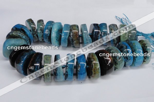 CNG1467 15.5 inches 12*35mm nuggets agate gemstone beads