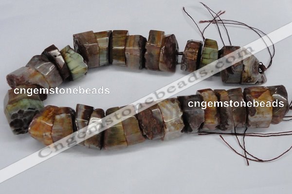 CNG1488 15.5 inches 10*30mm - 15*30mm nuggets agate gemstone beads