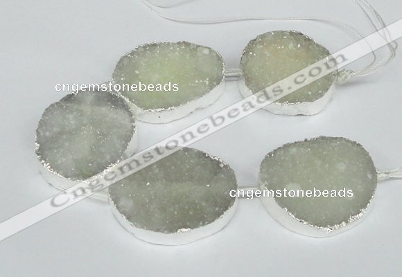 CNG1490 8 inches 30*35mm - 35*45mm freeform agate beads with brass setting