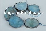 CNG1495 8 inches 30*35mm - 35*45mm freeform agate beads with brass setting