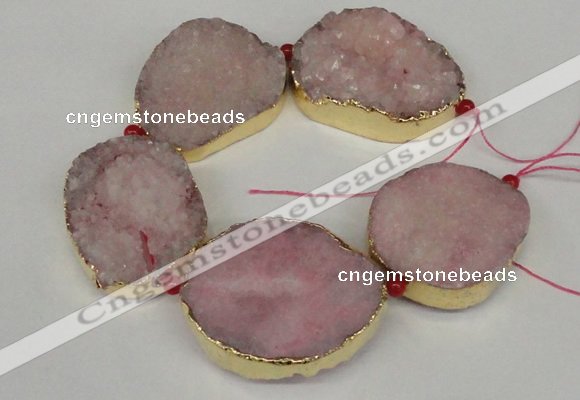 CNG1499 8 inches 30*35mm - 35*45mm freeform agate beads with brass setting