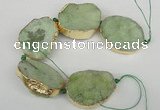 CNG1500 8 inches 30*35mm - 35*45mm freeform agate beads with brass setting