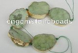 CNG1500 8 inches 30*35mm - 35*45mm freeform agate beads with brass setting