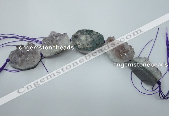 CNG1533 8 inches 25*35mm - 30*40mm freeform amethyst beads