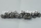 CNG1536 7.5 inches 10*14mm - 15*20mm nuggets plated druzy agate beads