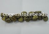CNG1538 7.5 inches 10*14mm - 15*20mm nuggets plated druzy agate beads