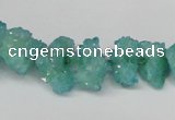 CNG1539 15.5 inches 6*8mm - 15*20mm nuggets plated druzy quartz beads