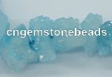 CNG1541 15.5 inches 6*8mm - 15*20mm nuggets plated druzy quartz beads