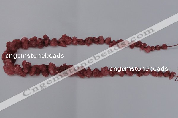 CNG1546 15.5 inches 6*8mm - 15*20mm nuggets plated druzy quartz beads