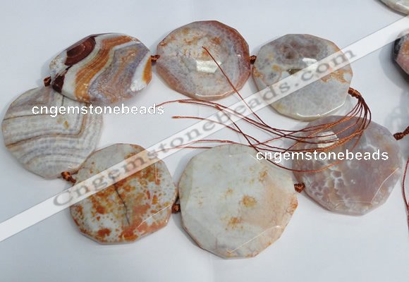 CNG1551 15.5 inches 50*52mm faceted freeform agate beads