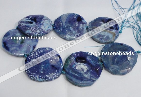 CNG1553 15.5 inches 50*52mm faceted freeform agate beads