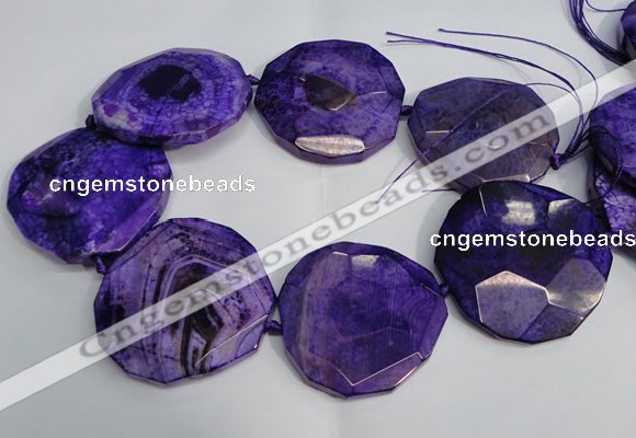 CNG1554 15.5 inches 50*52mm faceted freeform agate beads