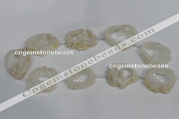 CNG1560 30*35mm - 35*40mm freeform plated druzy agate beads