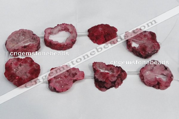 CNG1561 30*35mm - 35*40mm freeform plated druzy agate beads