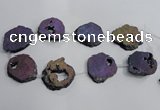 CNG1563 30*40mm - 40*50mm freeform plated druzy agate beads