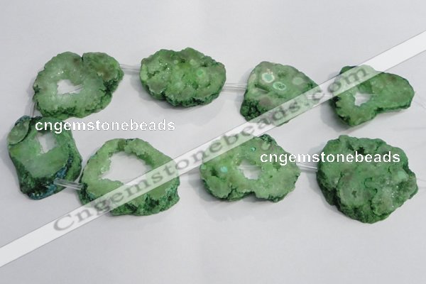 CNG1564 30*40mm - 40*50mm freeform plated druzy agate beads