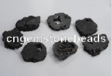 CNG1565 30*40mm - 40*50mm freeform plated druzy agate beads