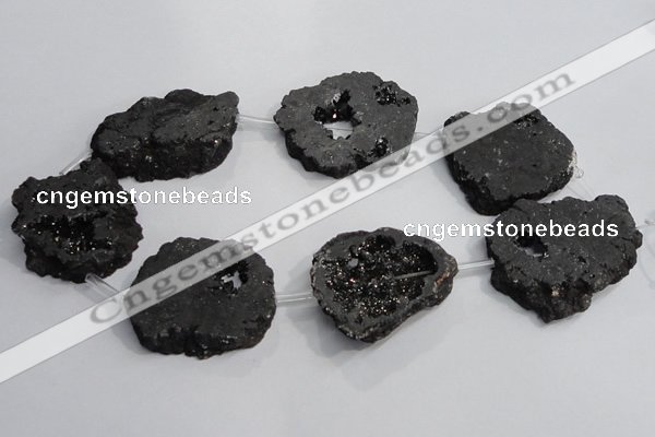 CNG1565 30*40mm - 40*50mm freeform plated druzy agate beads