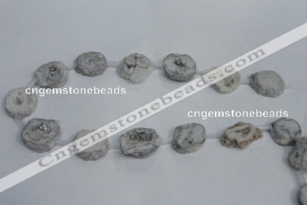 CNG1570 15*20mm - 20*25mm freeform plated druzy agate beads