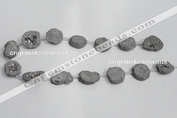 CNG1571 15*20mm - 20*25mm freeform plated druzy agate beads