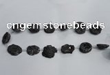 CNG1572 15*20mm - 20*25mm freeform plated druzy agate beads