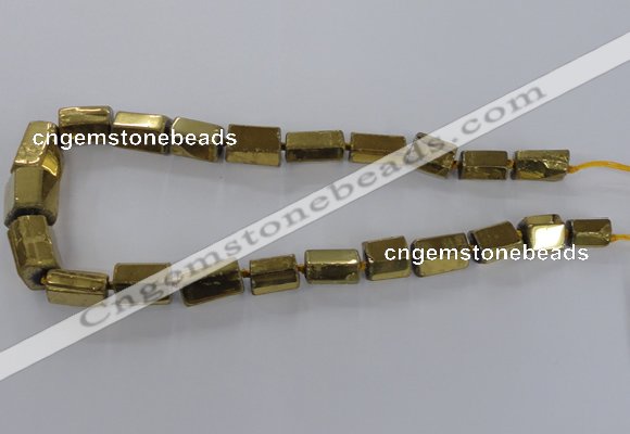 CNG1580 15.5 inches 10*15mm - 18*20mm nuggets plated quartz beads