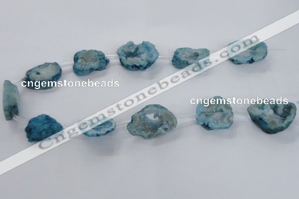 CNG1586 15.5 inches 15*20mm - 20*30mm freeform plated druzy agate beads