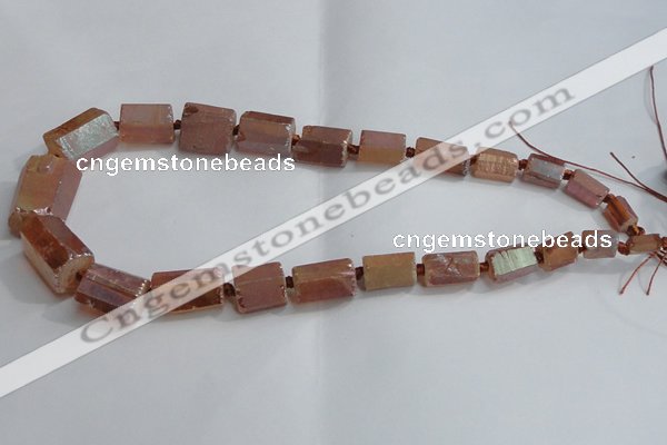 CNG1594 15.5 inches 10*15mm - 18*20mm nuggets plated quartz beads