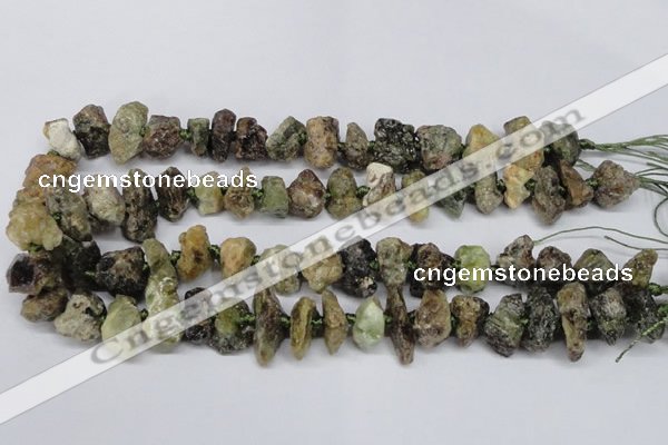 CNG1598 15.5 inches 10*14mm - 15*20mm nuggets green garnet beads