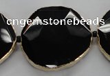 CNG1600 8 inches 38*45mm - 45*48mm freeform agate beads with brass setting