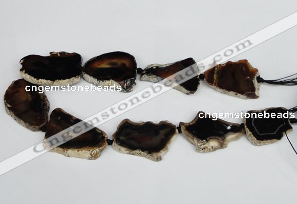 CNG1615 15.5 inches 25*35mm - 30*45mm freeform agate gemstone beads