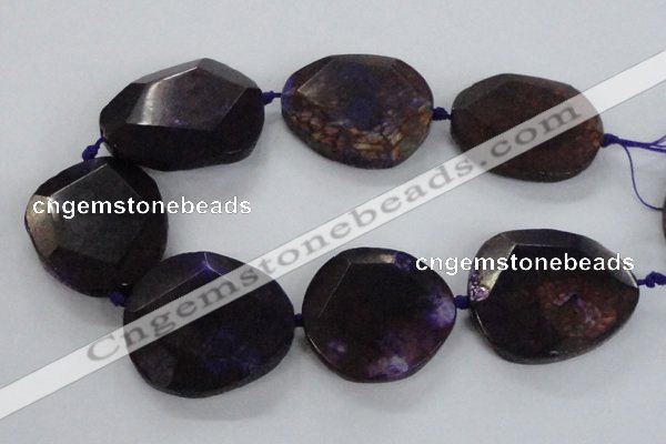 CNG1629 15.5 inches 40*45mm - 45*50mm faceted freeform agate beads