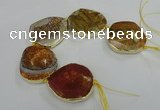 CNG1637 8 inches 40*45mm - 45*50mm freeform agate beads