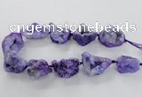 CNG1648 15.5 inches 22*30mm - 25*45mm nuggets plated druzy agate beads