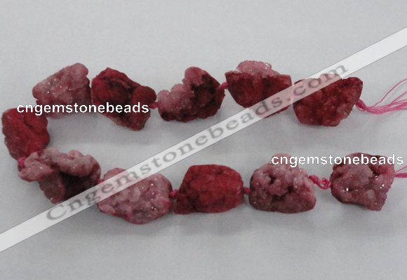 CNG1649 15.5 inches 22*30mm - 25*45mm nuggets plated druzy agate beads