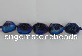 CNG1660 8 inches 20*25mm - 25*30mm freeform plated druzy agate beads