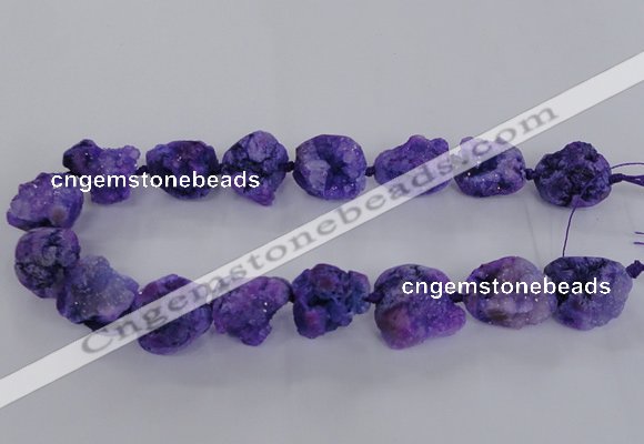 CNG1665 15.5 inches 18*25mm - 22*30mm nuggets plated druzy agate beads