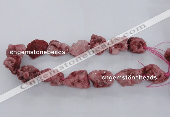 CNG1666 15.5 inches 18*25mm - 22*30mm nuggets plated druzy agate beads