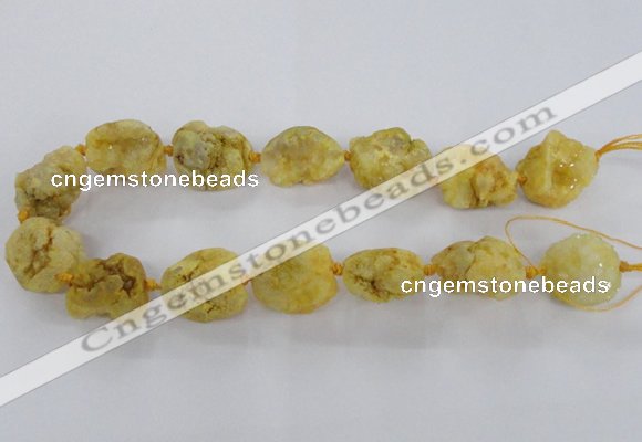 CNG1667 15.5 inches 18*25mm - 22*30mm nuggets plated druzy agate beads